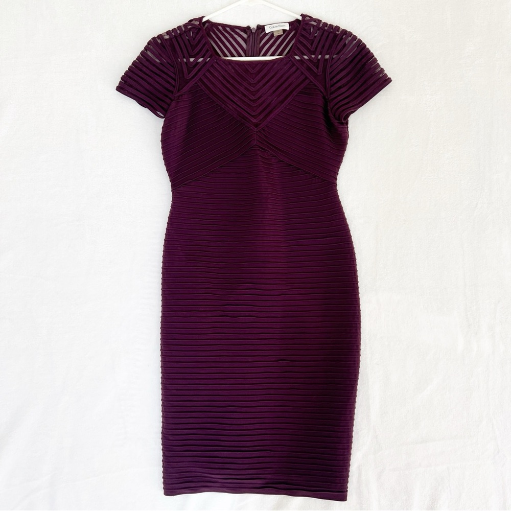 Calvin Klein Deep Purple Midi Dress Bridal Mother of the Bride